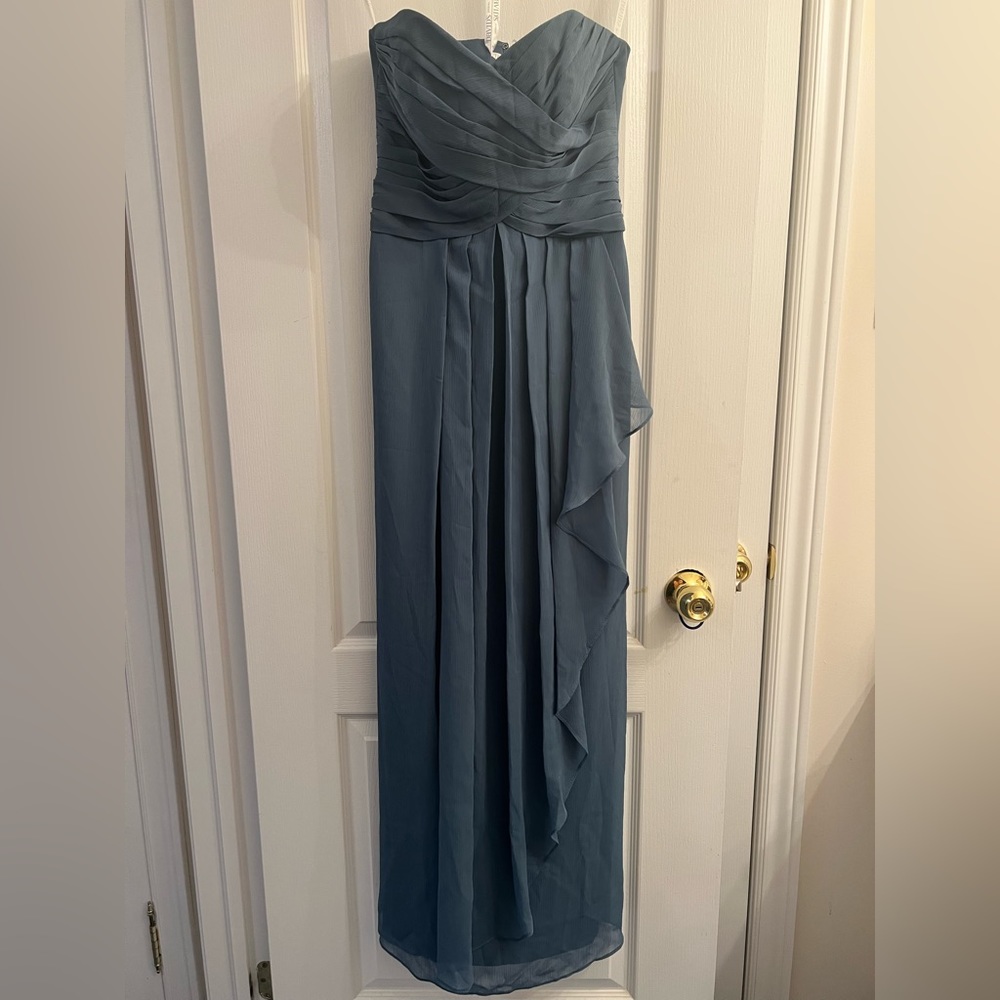 David’s Bridal Bridesmaid Dress in Steel Blue Size 4